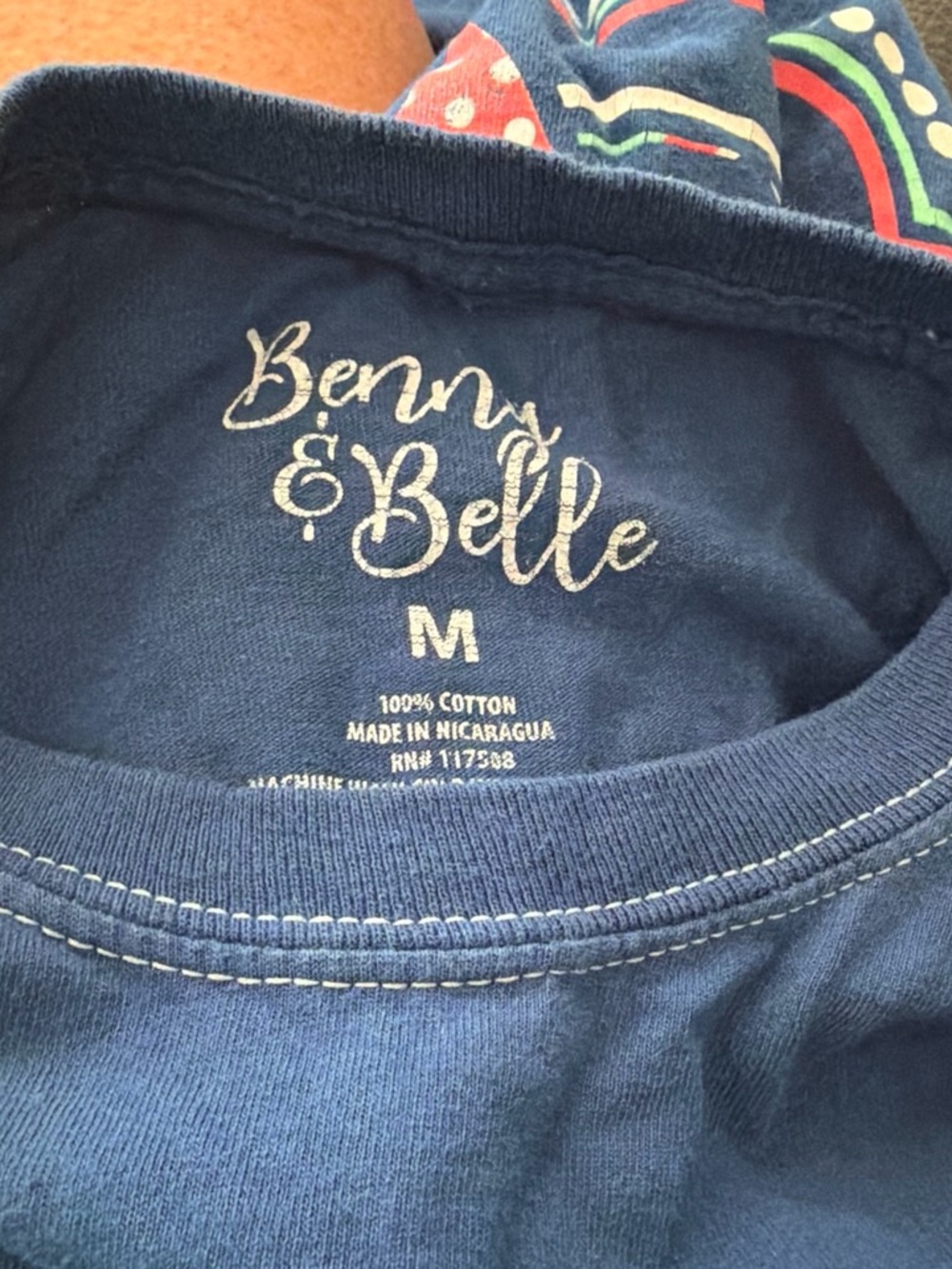 Benny & Belle Navy Long Sleeve Top - M